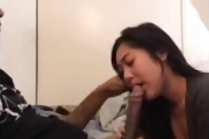 Red-hot Japanese Nubile railing Big black cock