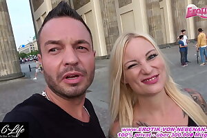 Public flashing and sex in Berlin with blonde teen whore