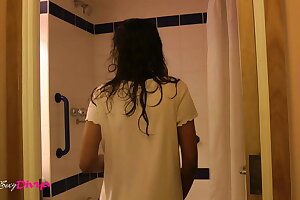 Dark Skinned Indian Teen Beauty In Shower Taking Shower